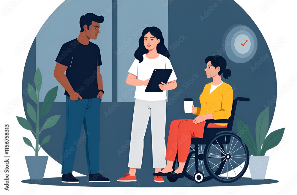 Participating in a Collaborative Meeting with Diverse Team Members in a Modern Workspace Setting