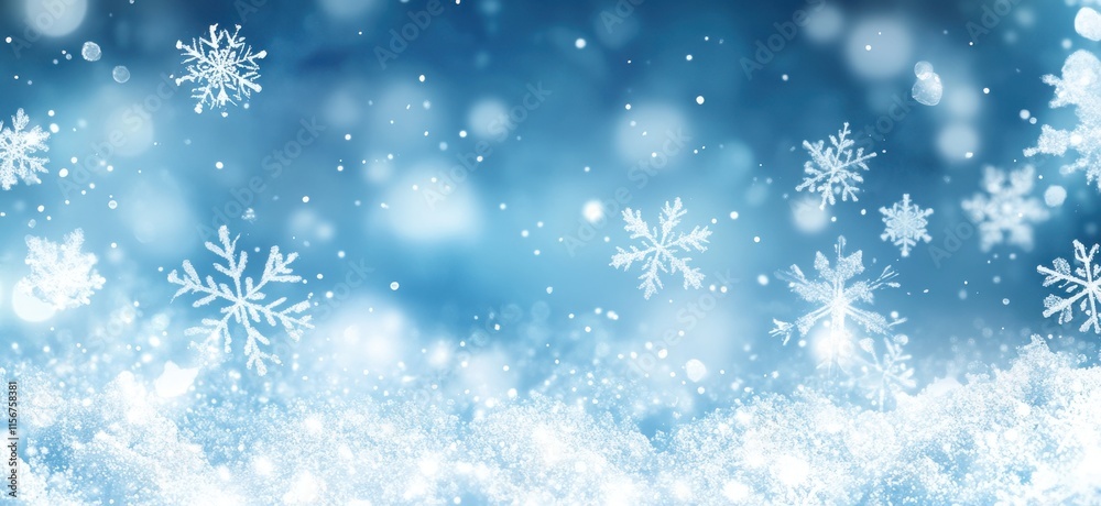 Enchanting Winter Wonderland with Falling Snowflakes and Sparkling Snow on a Soft Blue Background Creating a Magical Seasonal Atmosphere Enchanting Winter Wonderland with Falling Snowflakes and Sparkling Snow on a Soft Blue Background Creating a Magical Seasonal Atmosphere