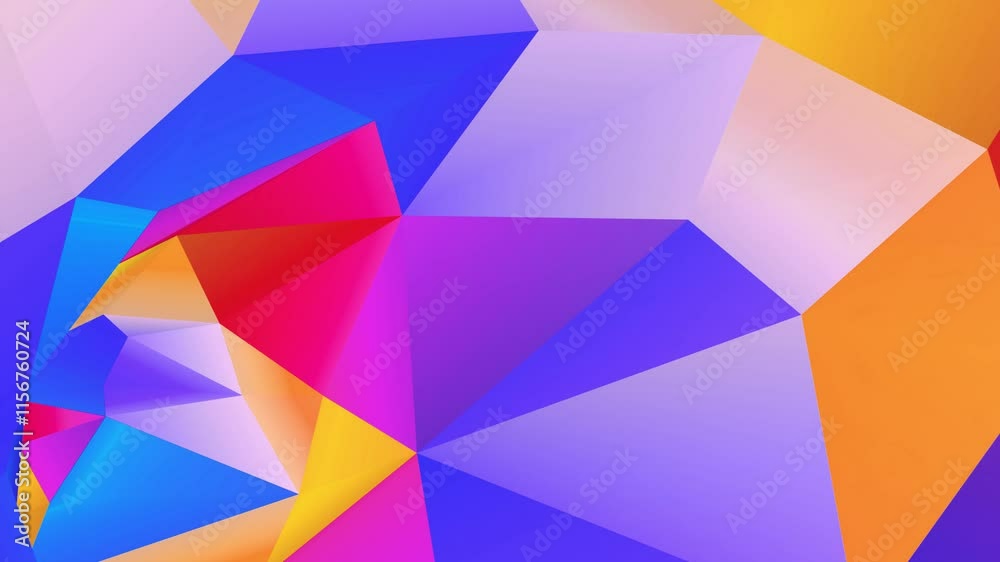 Color low poly tunnel move inside endless 4k Color low poly tunnel move inside endless 4k