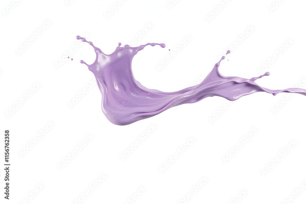 Fototapeta premium A splash of purple liquid against a white background, conveying fluidity and creativity.