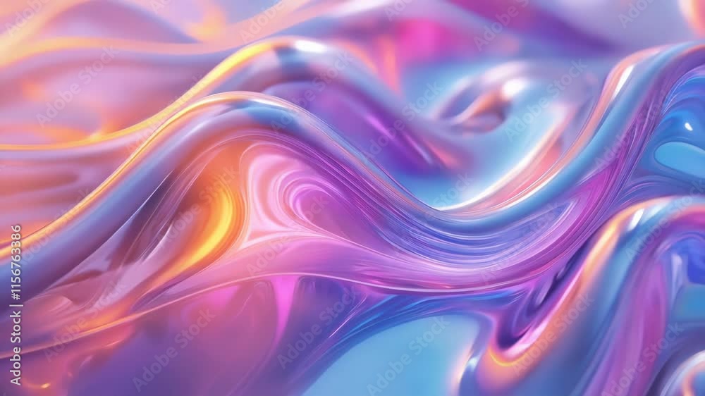 Soft pastel waves of pink and blue fluid shapes, glowing with iridescent highlights and motion Soft pastel waves of pink and blue fluid shapes, glowing with iridescent highlights and motion