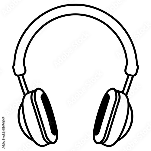 Headphones Line Art Vector Design