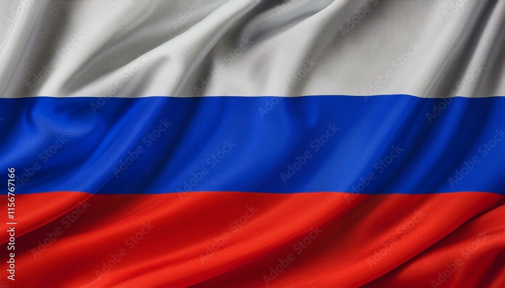 Naklejka premium Russia flag waving on white background with clipping path. Cliping path is easily cutout the flag. Russia national flag for independence day.