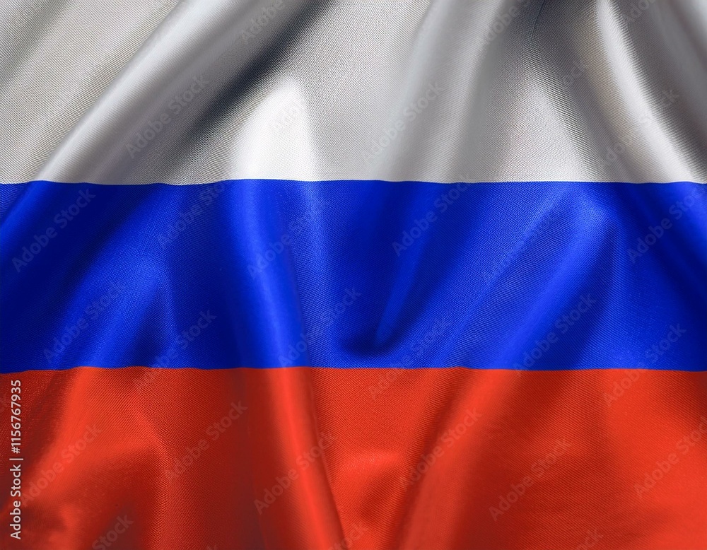 Naklejka premium Russia flag waving on white background with clipping path. Cliping path is easily cutout the flag. Russia national flag for independence day.