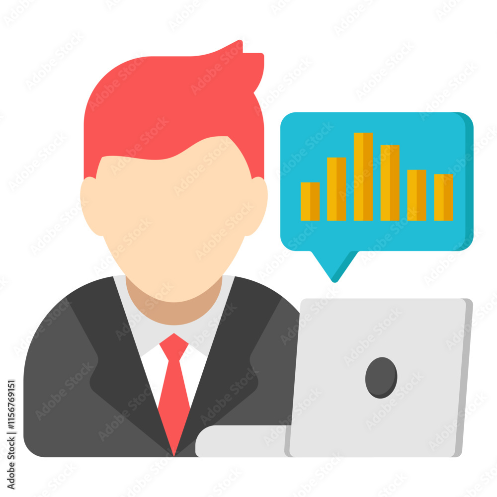 A colored design icon of business chat A colored design icon of business chat