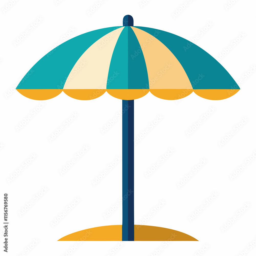 Beach Umbrella Vector Icon on White Background Beach Umbrella Vector Icon on White Background
