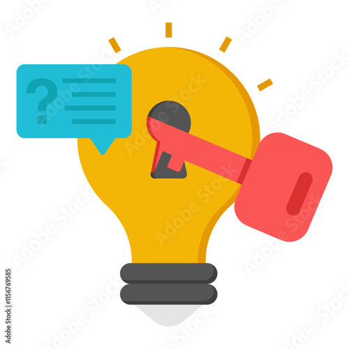 A trendy design icon of key idea