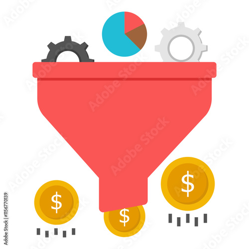 A trendy design icon of funnel