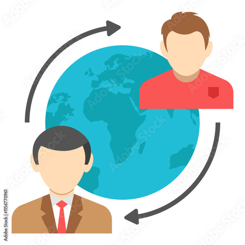A trendy design icon of employee turnover