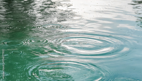 raindrops hitting the water surface with a calming light on background with ample room for text. Medical flyers, spa ads, and wellness campaigns.