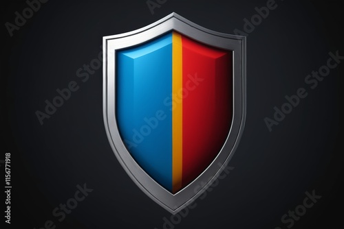 a close up of a metal shield with a red and blue stripe Free Download a close up of a metal shield with a red and blue stripe - GFXLoad