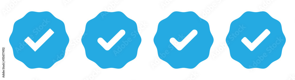 Verified badges. Set of verified badge. Blue Verified badge icon set. Verified badge profile set Verified badge. Social media account verification icon. Green check mark icon Verified badges. Set of verified badge. Blue Verified badge icon set. Verified badge profile set Verified badge. Social media account verification icon. Green check mark icon