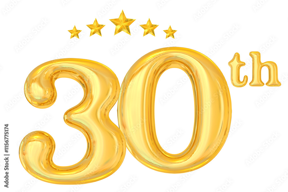 30 Year Anniversary Gold Number 30 Year Anniversary Gold Number