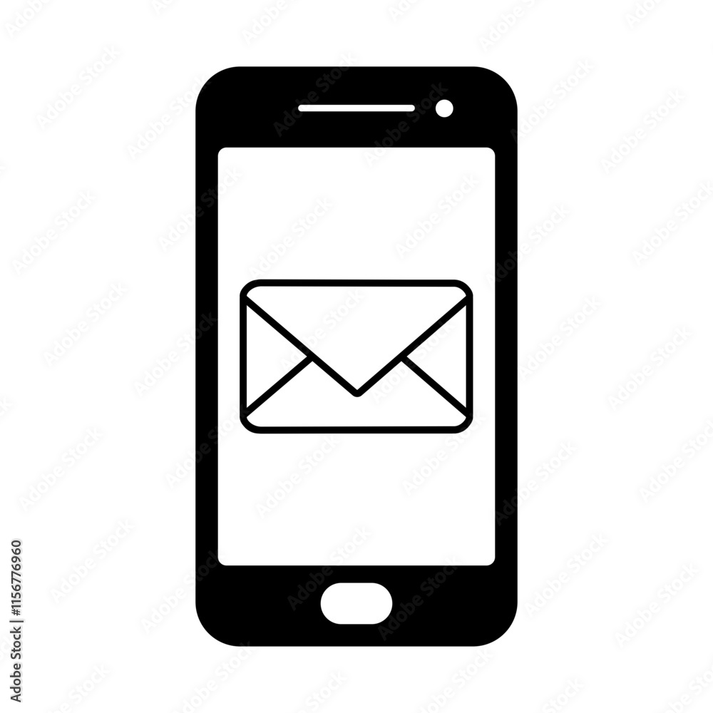 smartphone displaying an envelope icon. smartphone icon with mail sign. smartphone displaying an envelope icon. smartphone icon with mail sign.