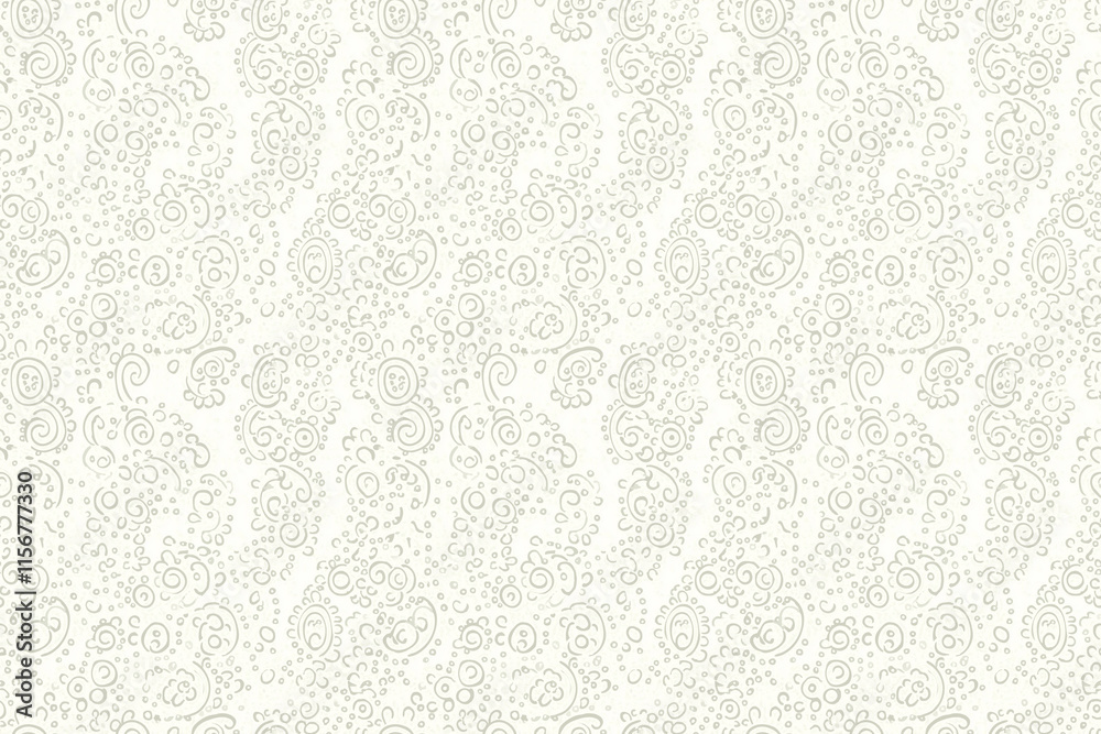 Soft cream-toned seamless floral pattern with intricate paisley designs. Subtle and classic, perfect for refined designs or copy space projects.