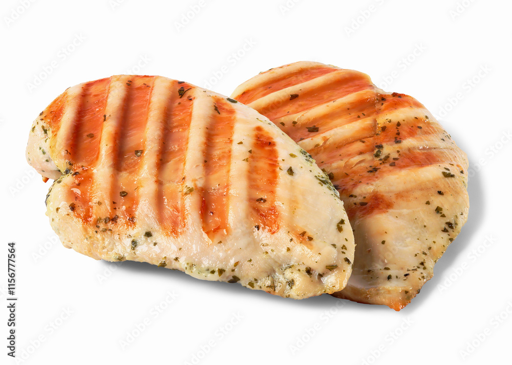 juicy grilled chicken breasts on white juicy grilled chicken breasts on white