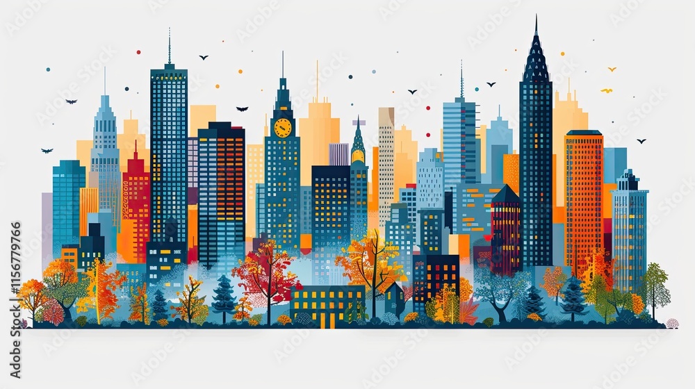 flat design, illustration, The Smart City: How technology makes urban living more convenient flat design, illustration, The Smart City: How technology makes urban living more convenient