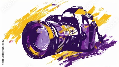 DSLR camera artistic illustration.