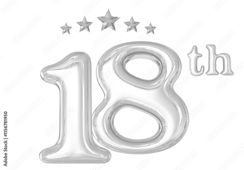 18 Year Anniversary Silver Number 18 Year Anniversary Silver Number