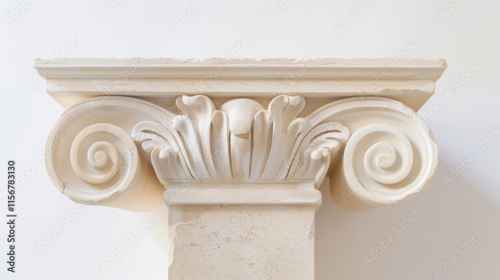 Obraz premium Ionic column capital detail, close-up.