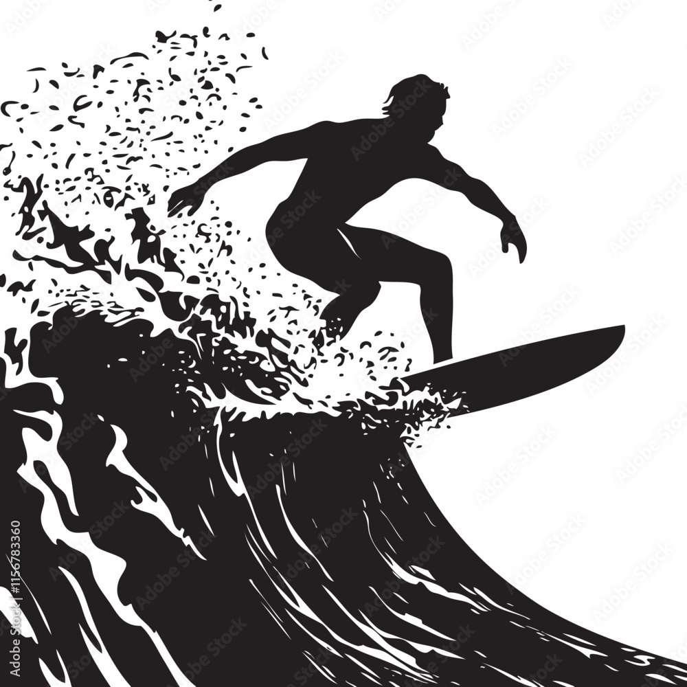 surfer silhouette vector