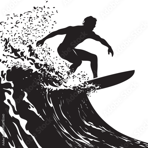 surfer silhouette vector