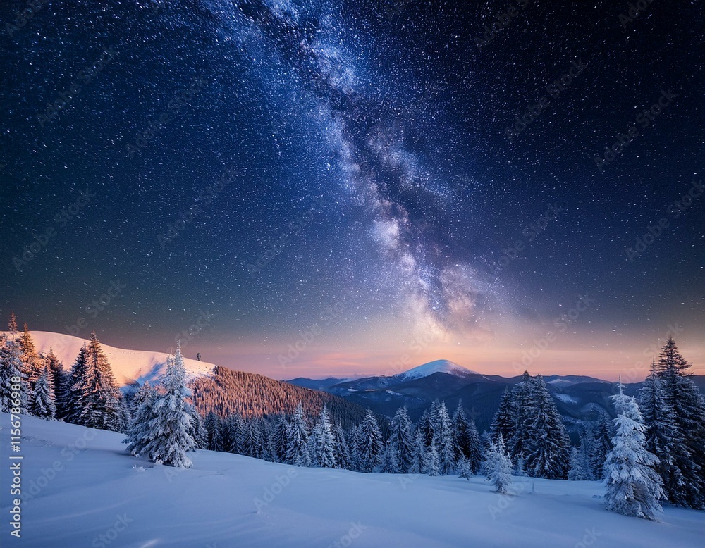 Fototapeta premium Dairy Star Trek in the winter woods