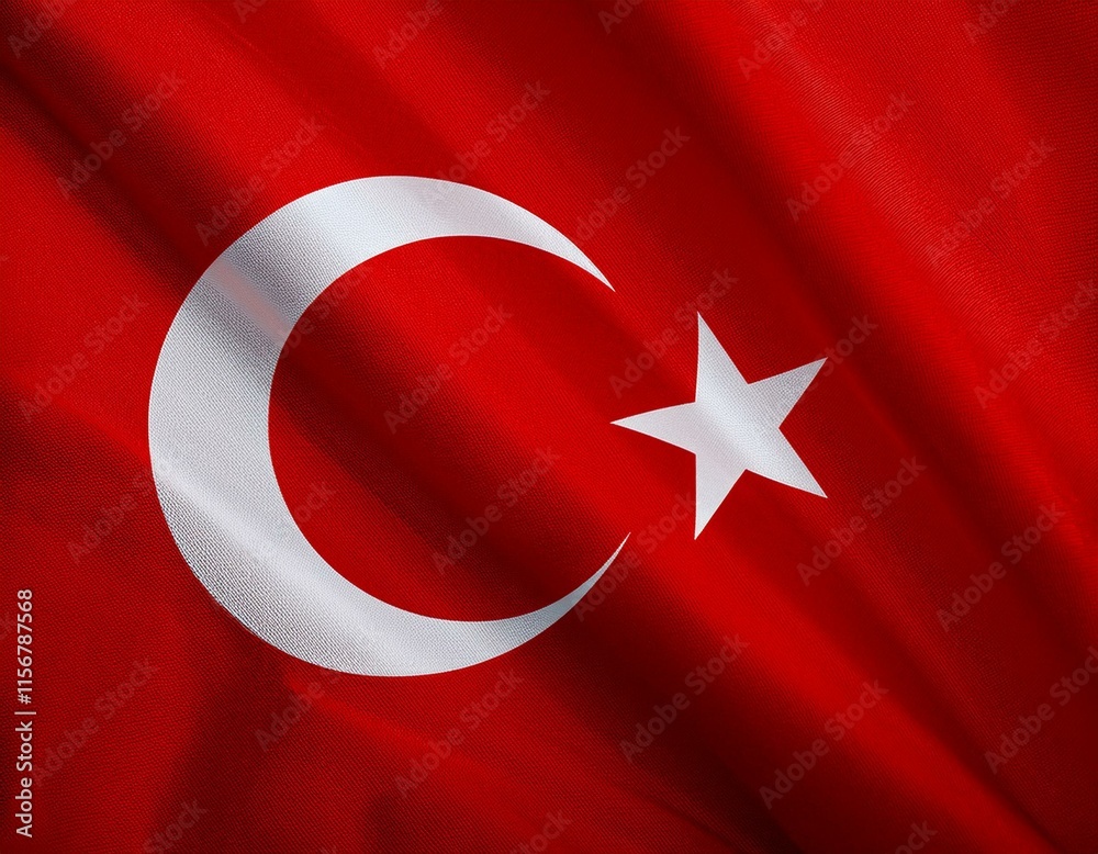 Obraz premium Realistic Turkey flag high quality