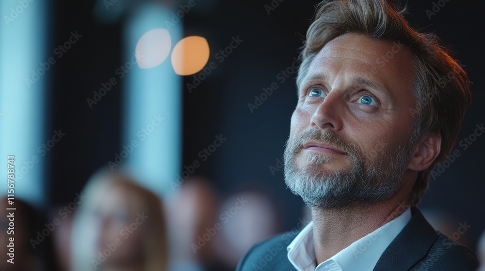 Fototapeta premium The Man with Thoughtful Expression