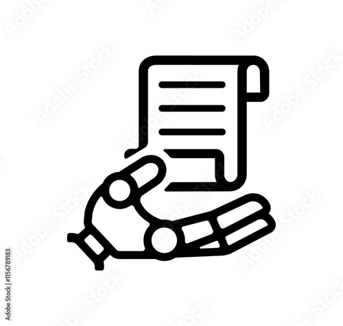 Robot hand and generative AI vector icon illustration