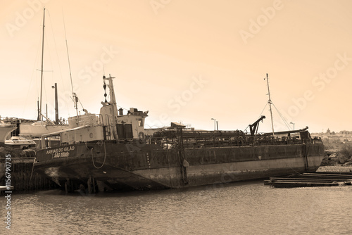 port area along the gilao river tavira portugal photo