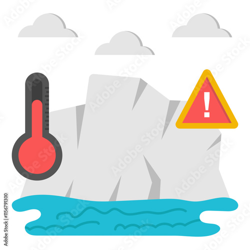 Trendy vector design of melting glacier