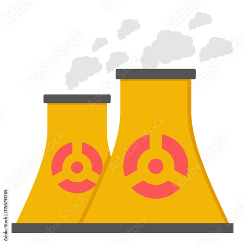 Perfect design icon of nuclear plant