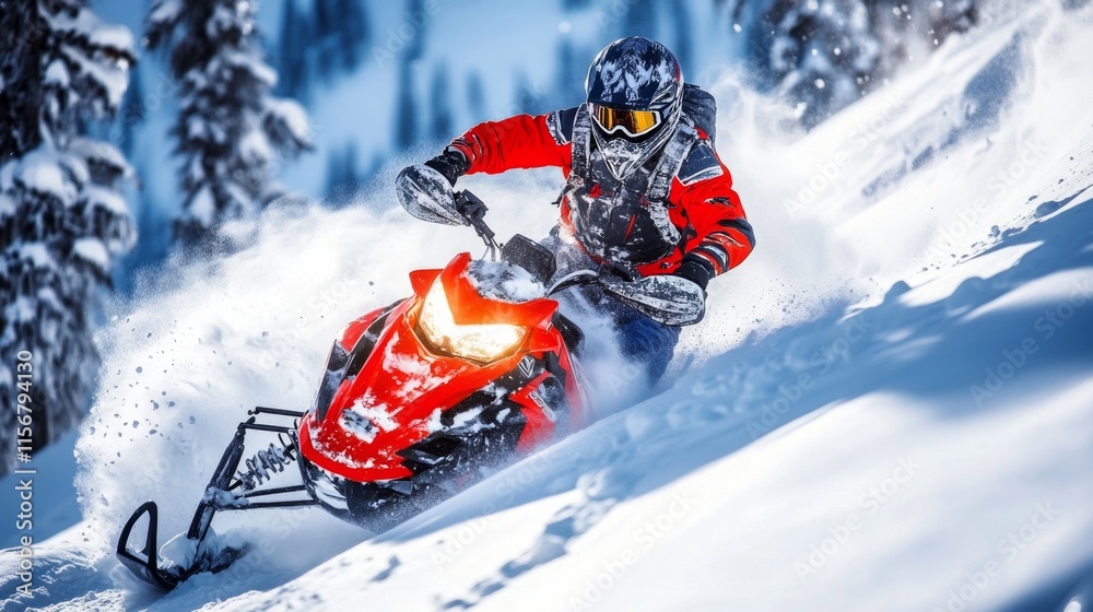 Snowmobile Adventure in Snowy Mountains Snowmobile Adventure in Snowy Mountains