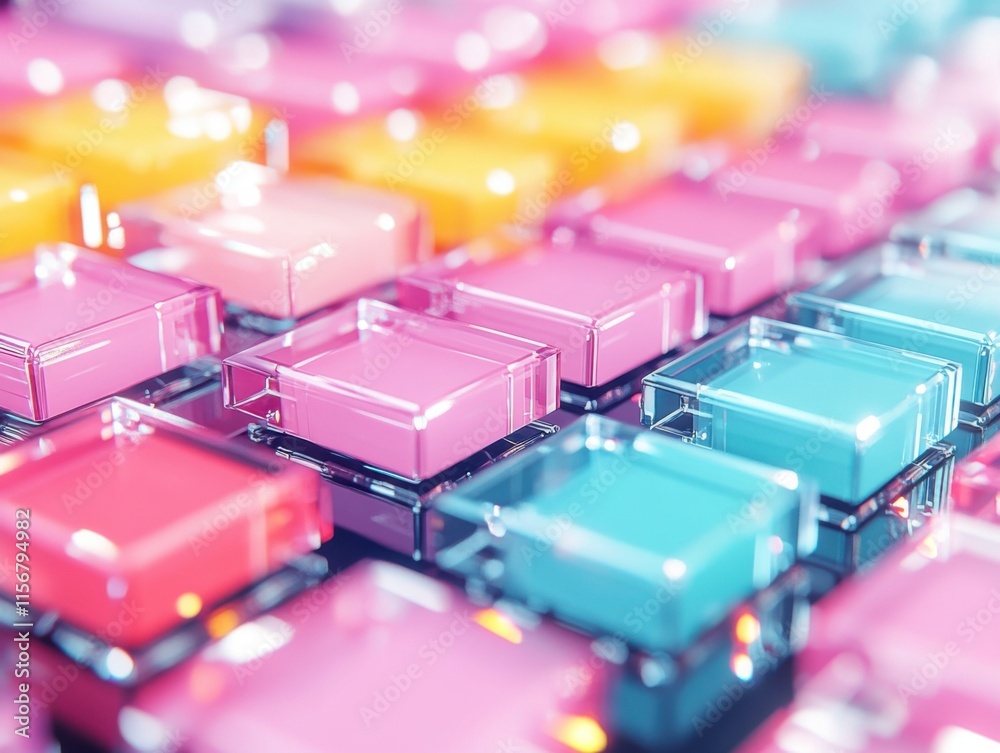 A vibrant and abstract image of colorful, geometric shapes resembling piano keys. The bright colors and glossy finish create a modern, playful mood. A vibrant and abstract image of colorful, geometric shapes resembling piano keys. The bright colors and glossy finish create a modern, playful mood.