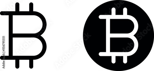 "Minimalist Bitcoin Sign Icon Vector Design"
