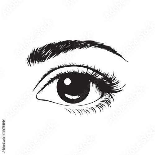 Eye icon silhouette victor illustration