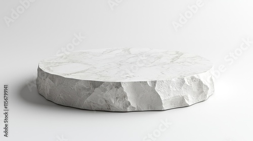 Minimalist White Marble Pedestal on Light Background for Product Display and Design Presentations