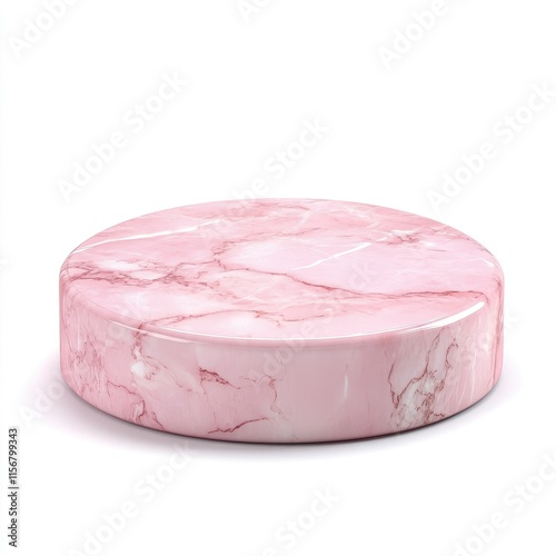 Elegant Pink Marble Pedestal Display Stand for Product Presentation and Design Showcases