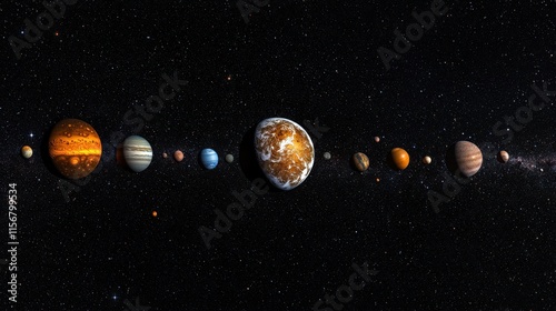 Exploring planetary systems outer space digital art cosmic view astronomy