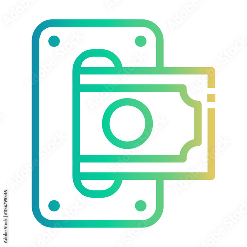 cash box Line Gradient Icon