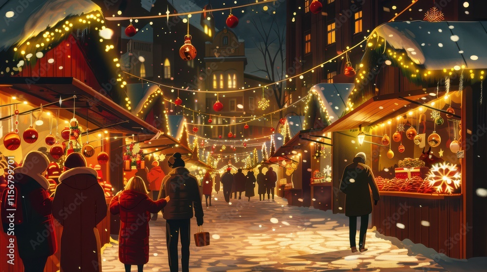 Festive Christmas Market Scenes – Perfect for Celebrating Holiday Cheer and Community Gatherings Festive Christmas Market Scenes – Perfect for Celebrating Holiday Cheer and Community Gatherings