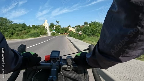 Gravel bicycle in the city park on the spring season