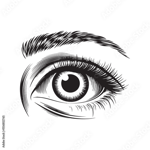 Eye icon silhouette victor illustration