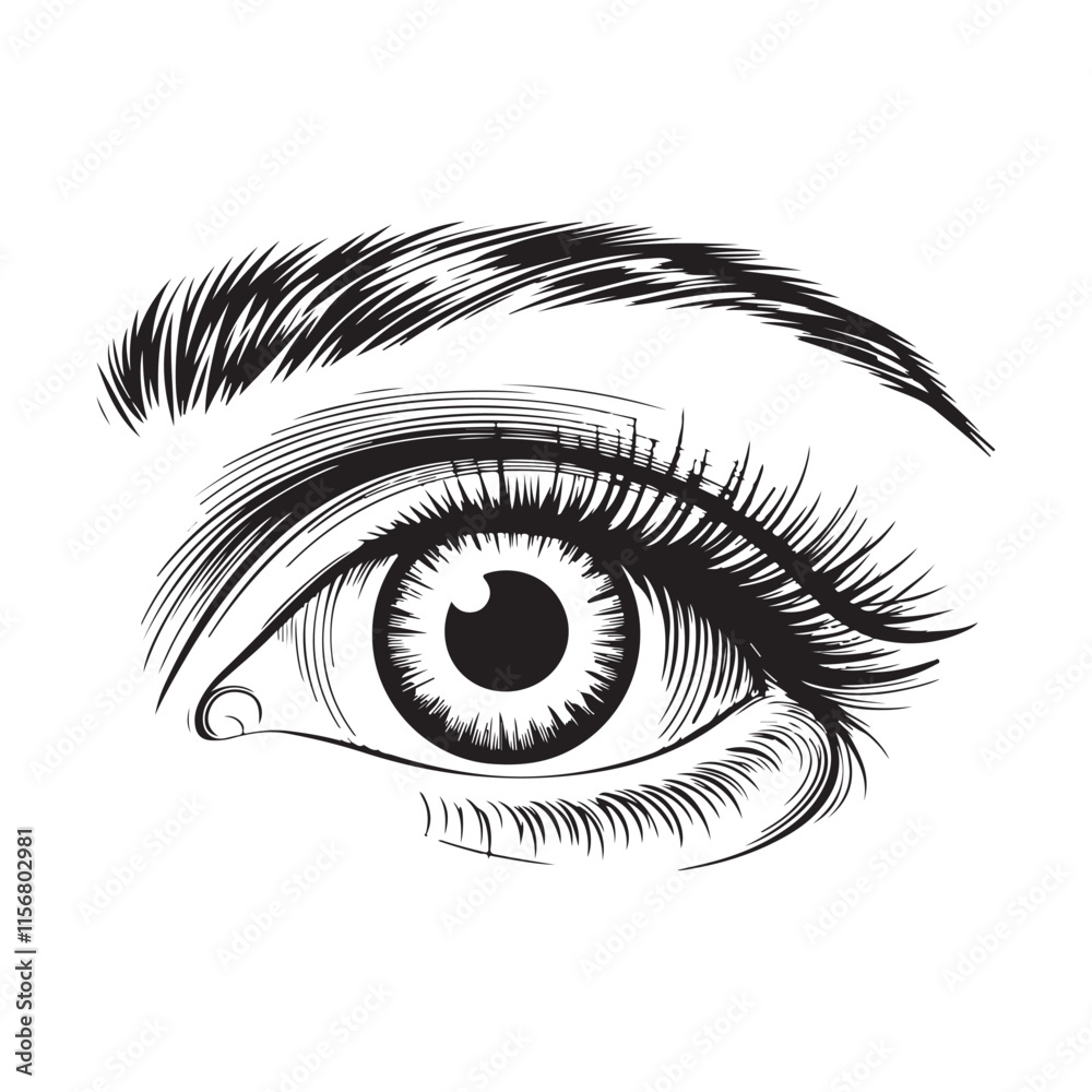Fototapeta premium Eye icon silhouette victor illustration