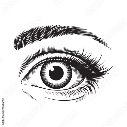 Eye icon silhouette victor illustration