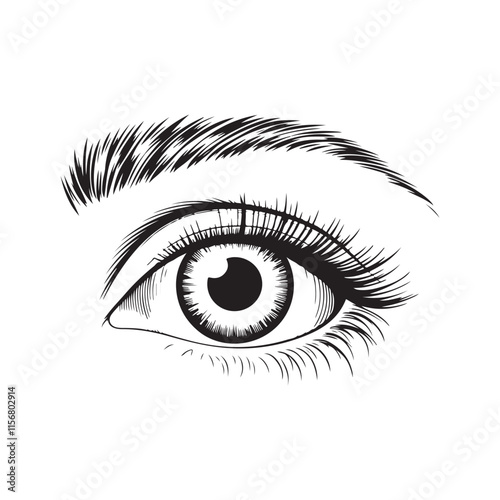 Eye icon silhouette victor illustration