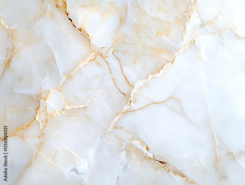 Close-Up Photo: Exquisitely Veined White and Gold Marble Texture. AI Generated