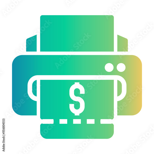 self print ticket Gradient icon