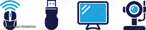 technology icon set. You can easily change the color